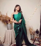 Crushed Satin Party Wear Saree for Women 