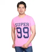 Cotton Blend Printed T-shirt for men, Pink 