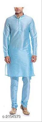 Banarasi Dupion Silk Solid Kurta with Pyjama for Men 