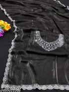 Jimmy Choo Embellished Saree For Women, Black