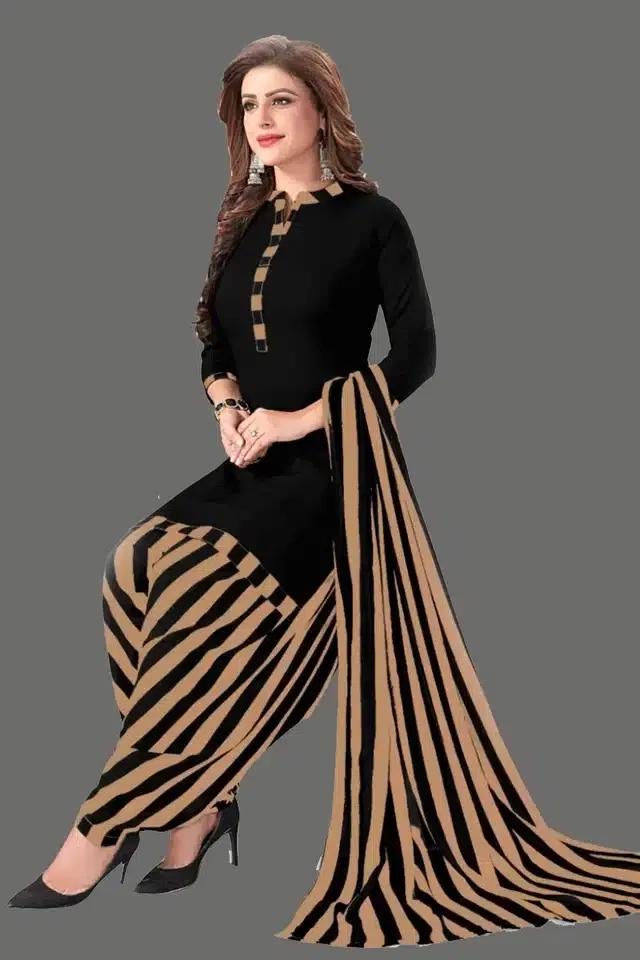 Unstitched Dress Material for Women & Girls (Black)