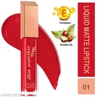Skin Smoothie Velvet Matte Liquid Lipstick With Almond Oil & Vitamin-E (Red) (4 ml) (Pack Of 1)