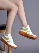 Solid Synthetic TPR Sole Sneakers for Women 