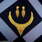 Alloy Choker Necklace with Earrings for Women 