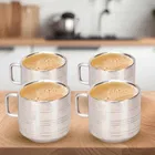 NIVIS 4 Pcs Steel Double Wall Mug 