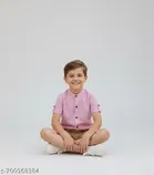 Solid Cotton Blend Short Sleeve Polo for Boys 