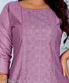 Solid Printed Cotton Silk Kurti for Women 