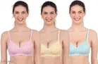 Cotton Blend Printed Padded Bra for Women 