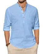 Full Sleeves Solid Short Kurta for Men 