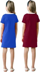 Graphic Print Shift Dress for Girls, Pack of 2 