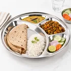 सिम्पलहोम हल्की स्टील 4 पार्टीशन गोल थाली