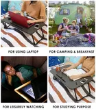 Laptop & Study Table, Foldable and Portable/Ergonomic & Rounded Edges/Non-Slip Legs, Black 