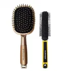 Majestique Hair Brush Set, Paddle Hair Brush & Round Hair Brush for Blow Drying Men and Women 
