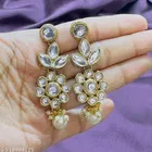 Alloy Kundan Earring for Women & Girls, White
