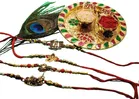 Combo of 4 Pcs Rakhi with 4.5 inch Plate 