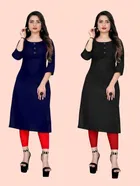 Crepe Solid Kurtis for Women 