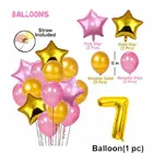 7th Happy Birthday Balloon Decoration,Pink,Set Of 1