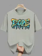 Polyester Printed Half Sleeves T-Shirts For Men, Grey 
