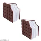 Chocolate Shaped Diary for Kids (Brown & White, Pack of 2)