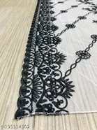 Botanical Aari Work Embroidered Net Dupatta for Women 