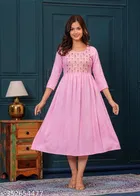 Rayon Kurti for Women, Pink 