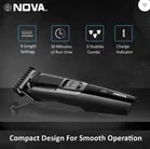 Nova NHT 1076 Runtime: 30 min Trimmer for Men [Black and Grey]