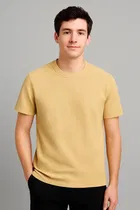 Round Neck Structured T-Shirt for Men 