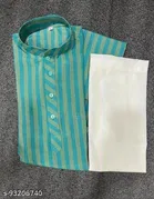 Khadi Cotton Printed Kurta with Pyjama for Men 