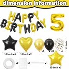 5th Happy Birthday Balloon Decoration Kit Golden & Black, Set Of 1