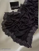 Chiffon Embellished Saree For Women, Black