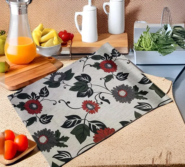 PVC Printed Shelf Mat Roll (Multicolor, 5 m)