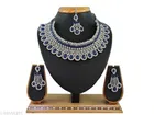 Rodium Plated Navy Blue Jewellery Set for Women 