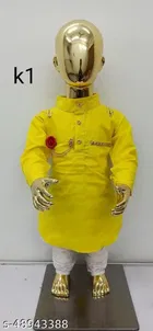 Cotton Full Sleeves Kurta with Pyjama Clothing Set for Boys 