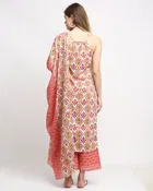 Cambric Cotton Printed Kurta with Pant & Dupatta for Women 
