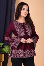 Cotton Embroidered Short Kurti for Women 