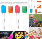 Silicone 2 Pcs Spatulas with 2 Pcs Oil Brushes 
