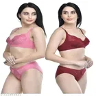 Polycotton Bra with Panty for Women 
