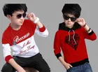 Combo of Cotton Round Neck Printed T-Shirt & Hoodie for Boys 