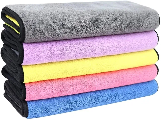 Microfiber Cleaning Cloth for Car (Multicolor, 30x40 cm) (Pack of 5)