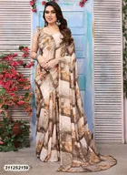 Georgette Printed Saree for Women 