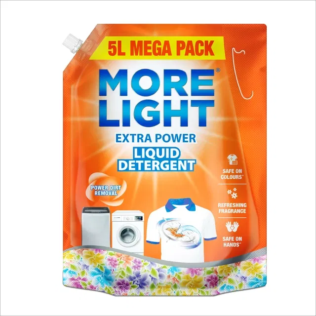 मोर लाइट एक्स्ट्रा पावर लिक्विड डिटर्जेंट 5 L (रिफिल)