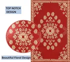 Furnishing Hut Floral Self Design Cotton 4 Seater Center Red Table Cover 36x54in