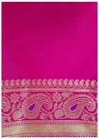 Litchi Silk Woven Design Saree for Women, Pink 