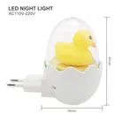 Immutable egg plug wall socket lamp led night light ac 220 volt light control sensor yellow duck bedroom lamp gift Night Lamp  