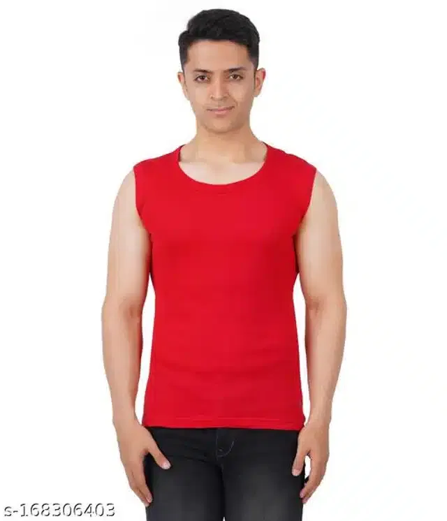 Gym Vests for Men (Red, XXL)
