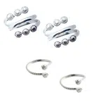 Designer Toe Ring Set for Women (Silver, Set of 2)