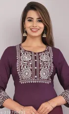 Rayon Embroidered Kurti for Women 