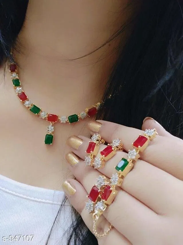 Alloy Jewellery Set for Women (Multicolor, Set of 1)