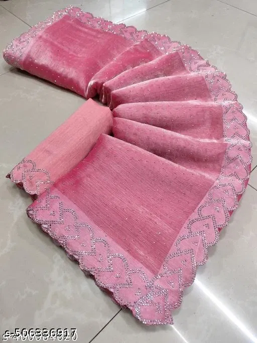 Jimmy Choo Embellished Saree For Women, Pink