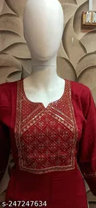 Rayon Slub Printed Kurti for Women 